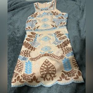 J.O.A. Los Angeles Dress Womens Size Large Sleeveless Embroidered Floral